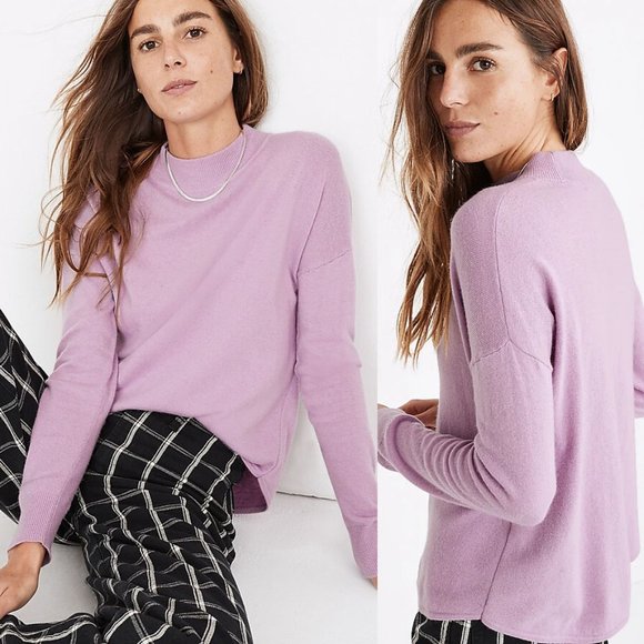 Madewell Sweaters - Madewell Ashbury Mockneck Sweater Vibrant Lilac Lavender Merino Wool Alpaca M